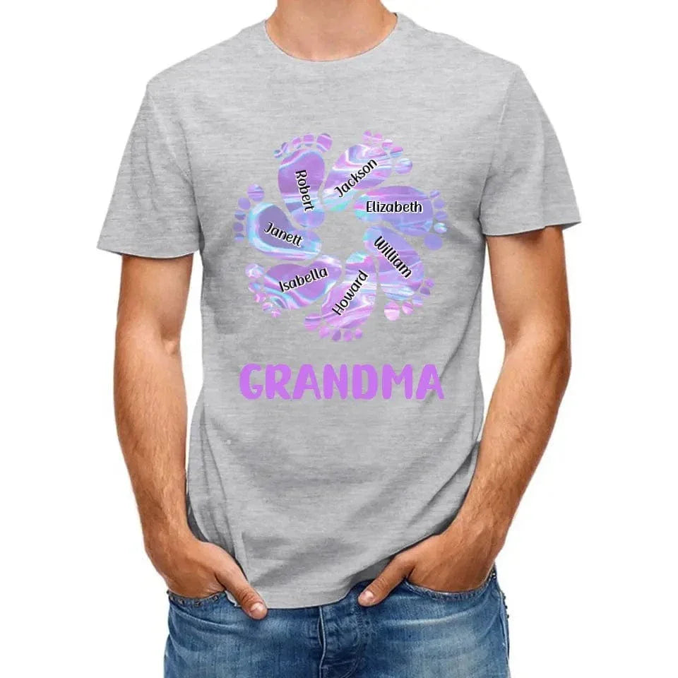 Family Personalized Custom Unisex T-shirt - Birthday Gift For Grandma, Happiness Is Being A Grandma - Joliny