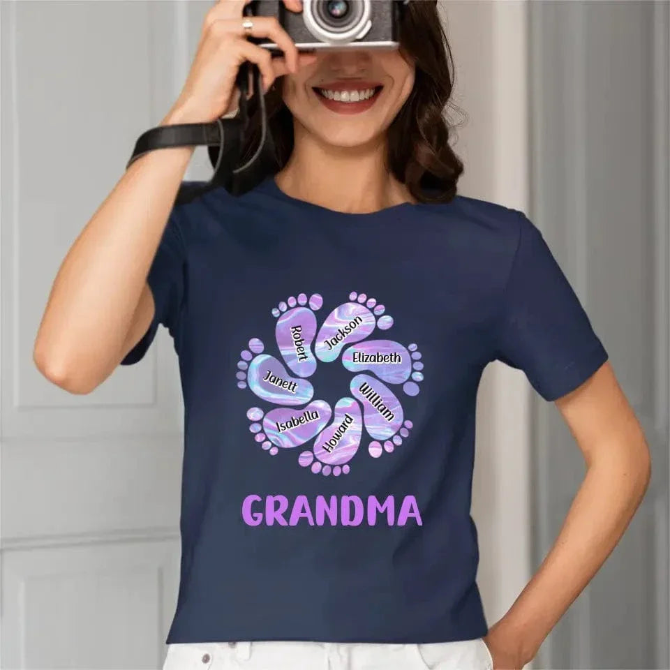 Family Personalized Custom Unisex T-shirt - Birthday Gift For Grandma, Happiness Is Being A Grandma - Joliny