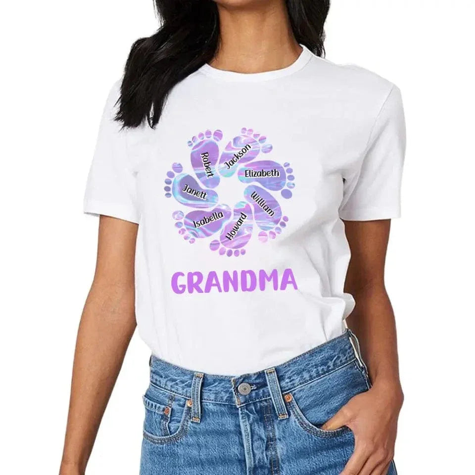 Family Personalized Custom Unisex T-shirt - Birthday Gift For Grandma, Happiness Is Being A Grandma - Joliny