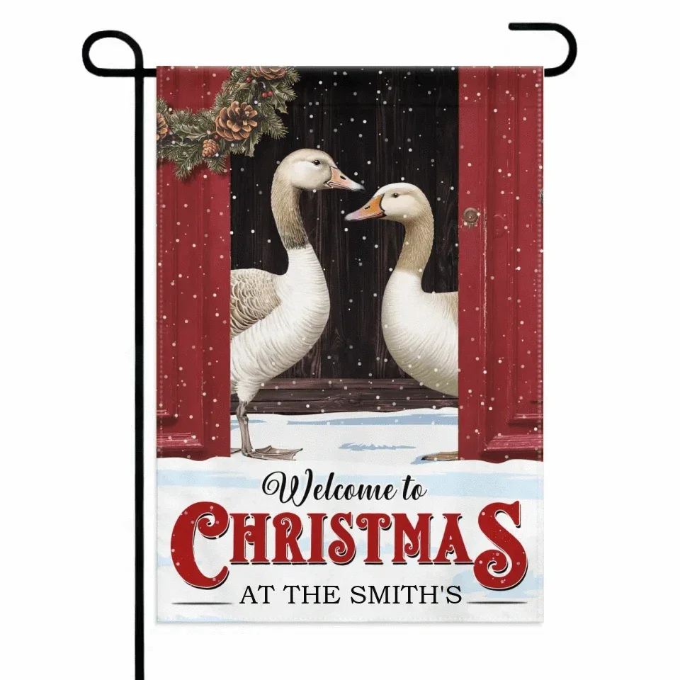 Farmhouse Christmas Gifts Custom Surname Personalized Garden Flags - Christmas Gifts for the Family - Joliny