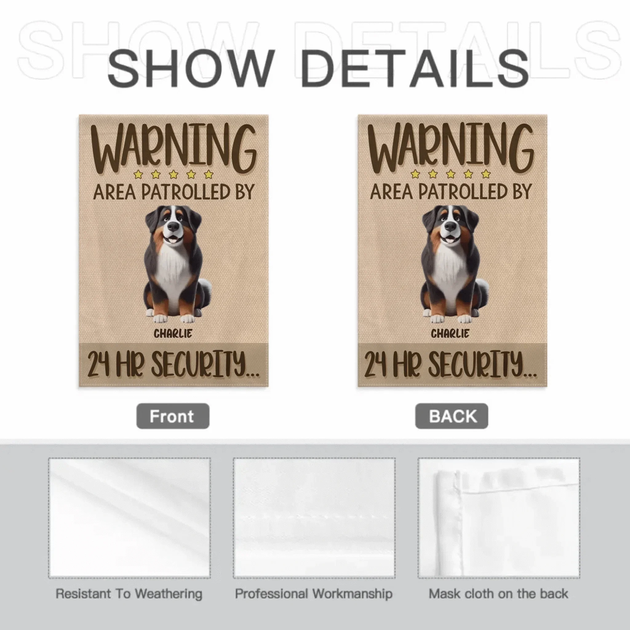 Fearless Pet Guard Flag - Personalized pet customization flags - Gifts For Family,Pet Lovers,Pet Owners - Joliny