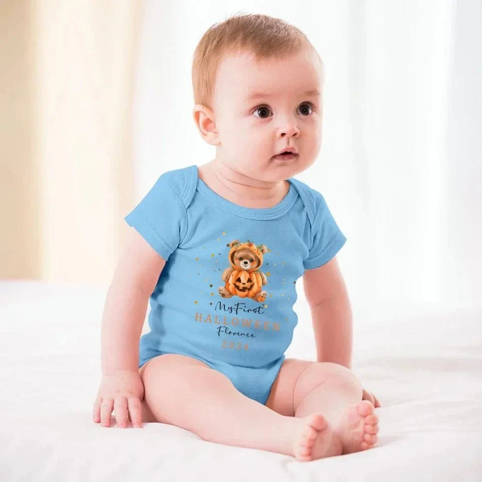 First Halloween, First Halloween Name Custom Pajamas, Baby Halloween Baby Clothes - Joliny