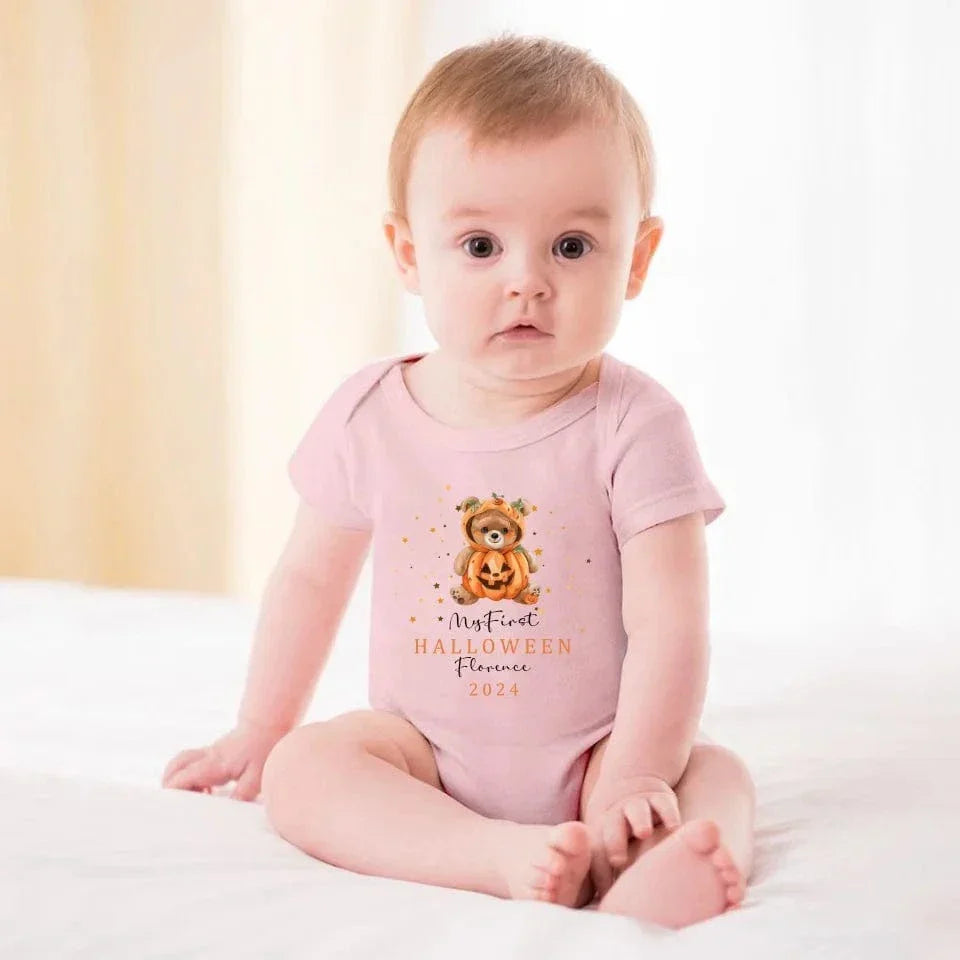 First Halloween, First Halloween Name Custom Pajamas, Baby Halloween Baby Clothes - Joliny