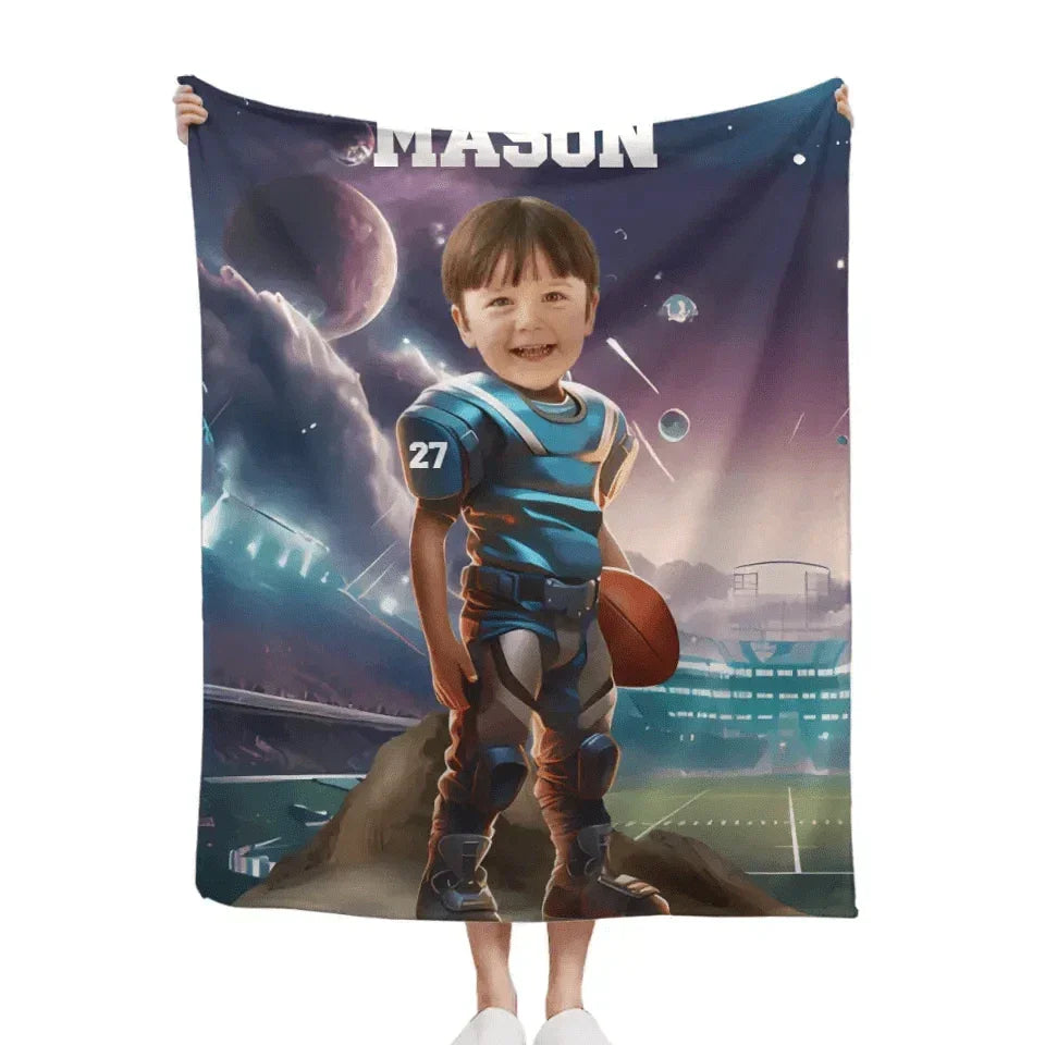 Football Competition - Personalised Photo Customised Blanket- Gifts for Football Players,Fans,Boy - Joliny
