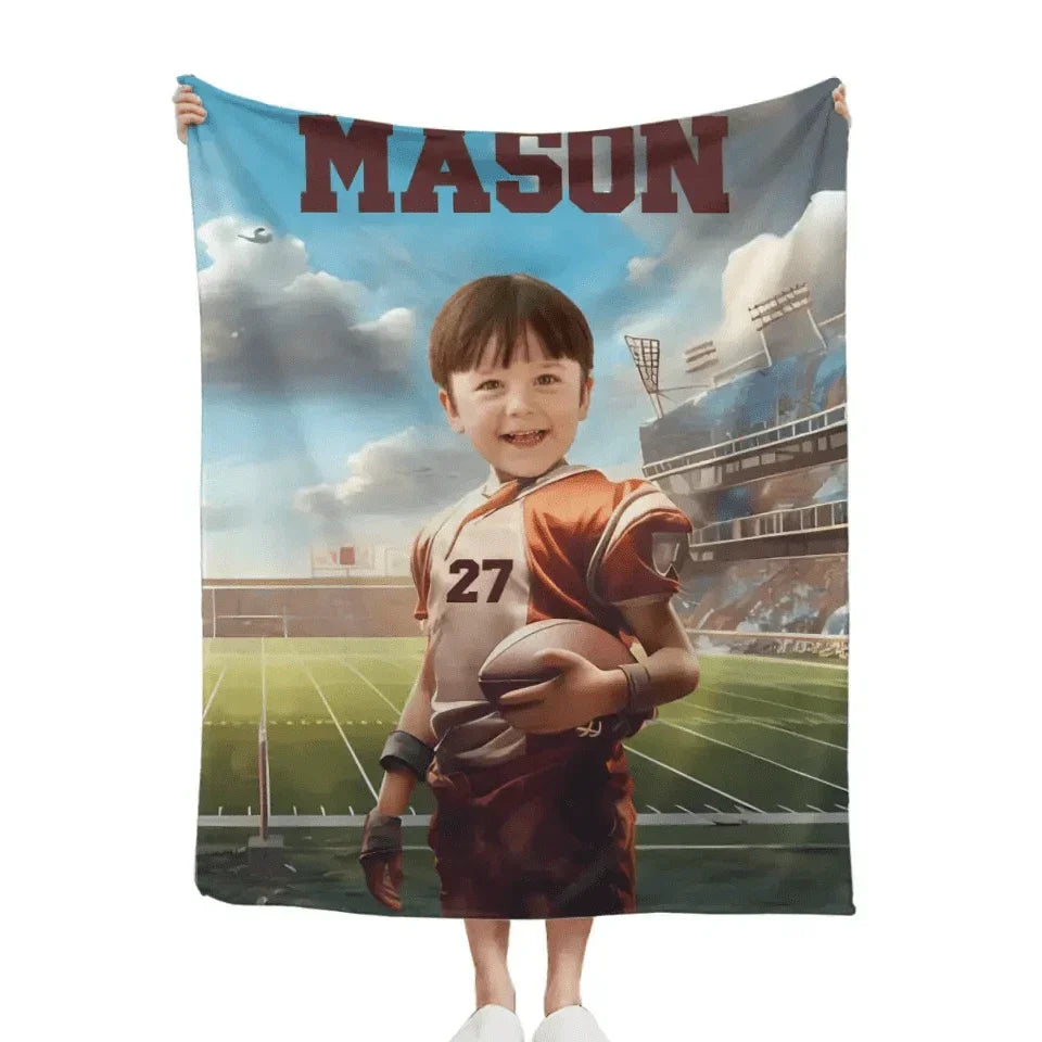 Football Competition - Personalised Photo Customised Blanket- Gifts for Football Players,Fans,Boy - Joliny