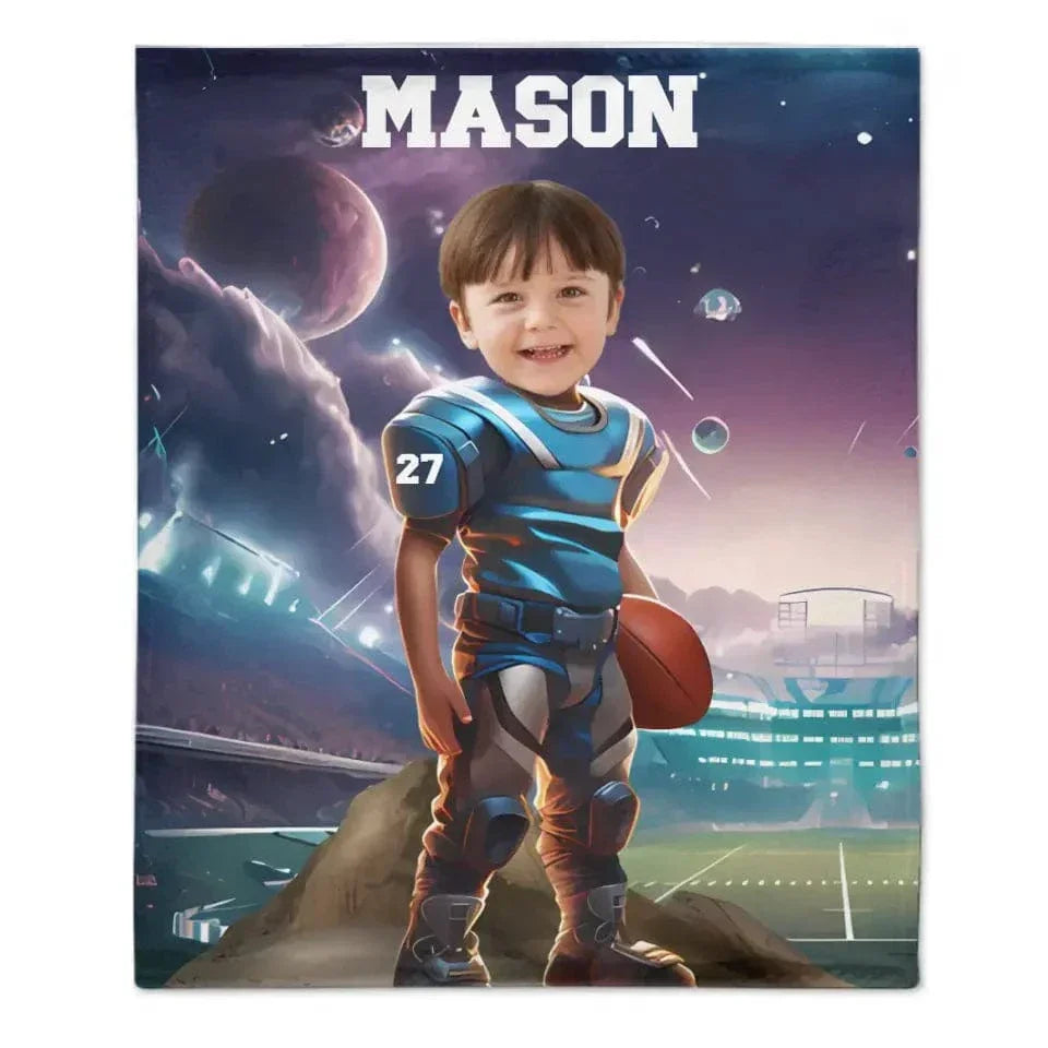 Football Competition - Personalised Photo Customised Blanket- Gifts for Football Players,Fans,Boy - Joliny