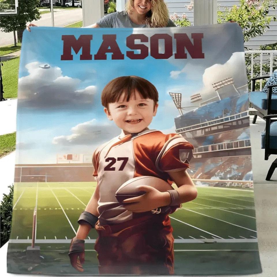 Football Competition - Personalised Photo Customised Blanket- Gifts for Football Players,Fans,Boy - Joliny