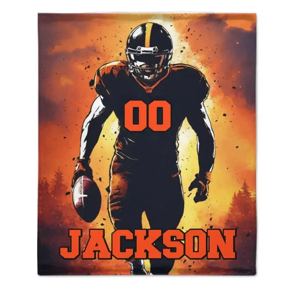 Football Player - Blankets Personalised Name And Number - Gifts for Football Players,Fans - Joliny