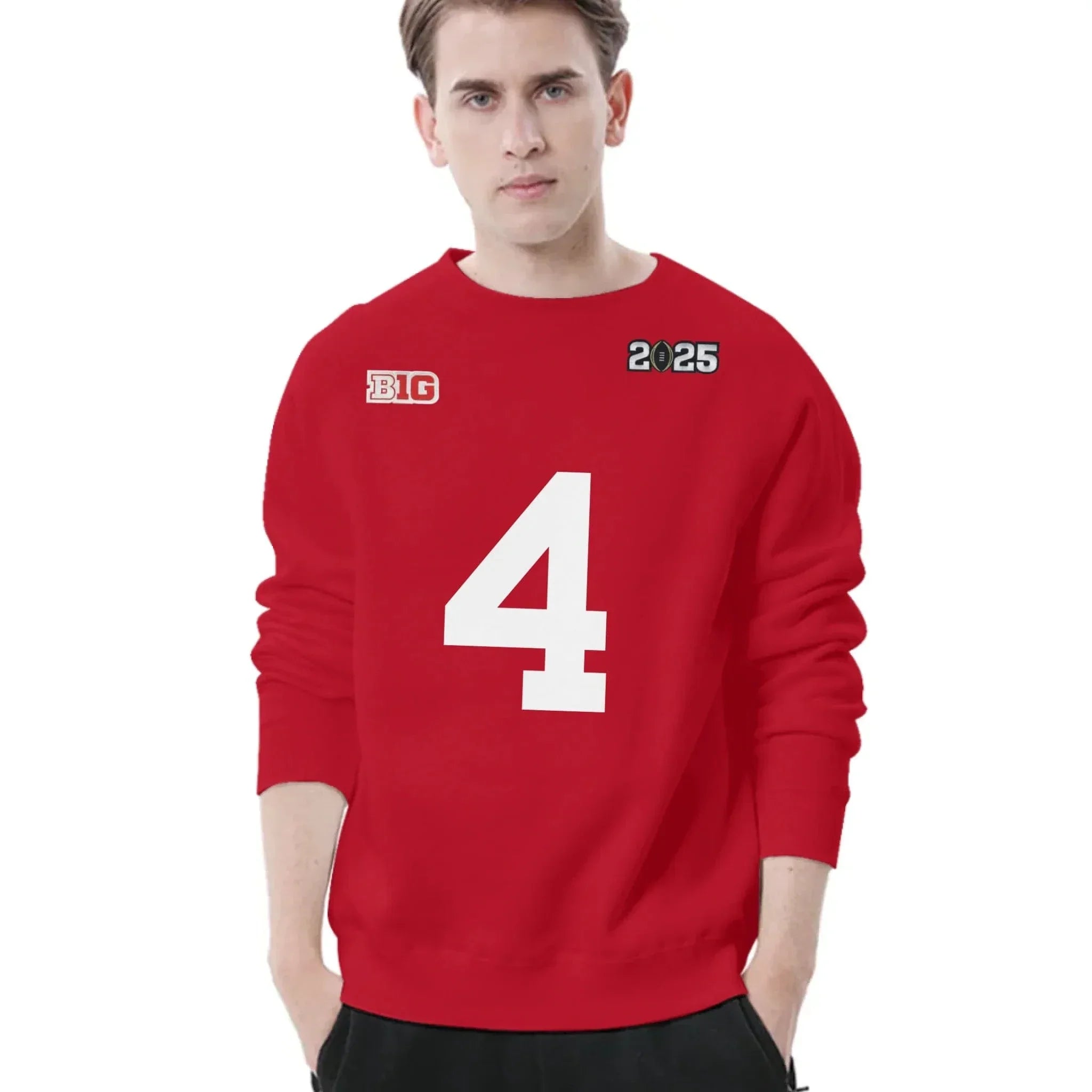 Football Themed T-shirt - CFP Final Patch 2025 Apparel with Personalized Numbers - A Gift For Players,Football Lovers - Joliny