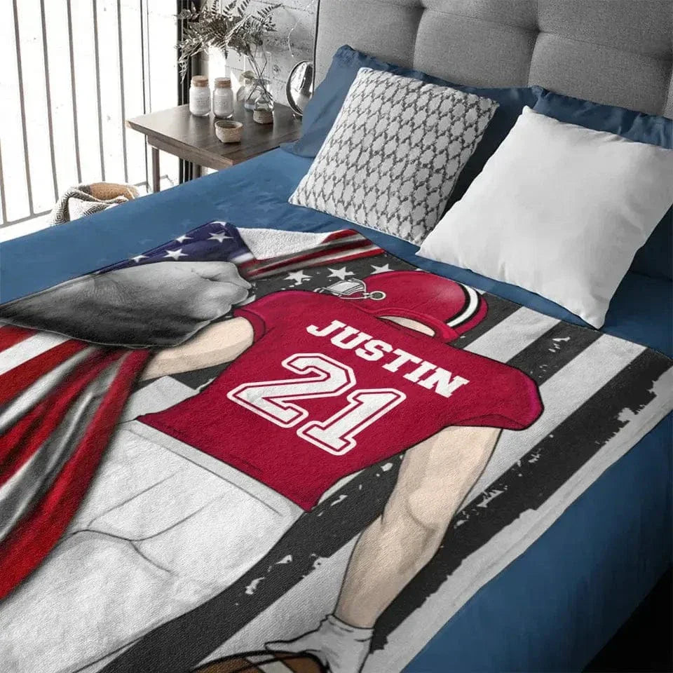 Football Tide - Personalised Footballer American Blanket - Gifts for Football Enthusiasts,Players - Joliny
