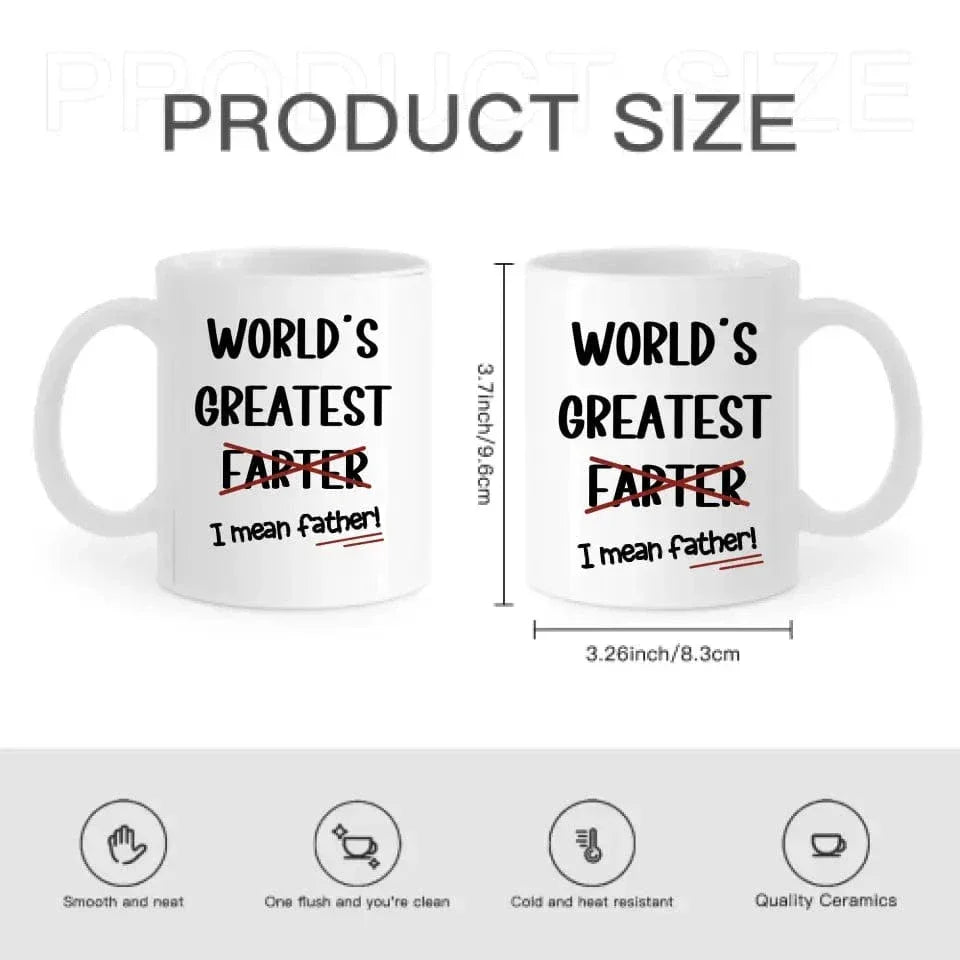 Funny Best Dad Coffee Mug, World's Greatest F, I Mean Father - Joliny