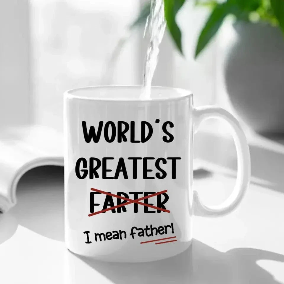 Funny Best Dad Coffee Mug, World's Greatest F, I Mean Father - Joliny