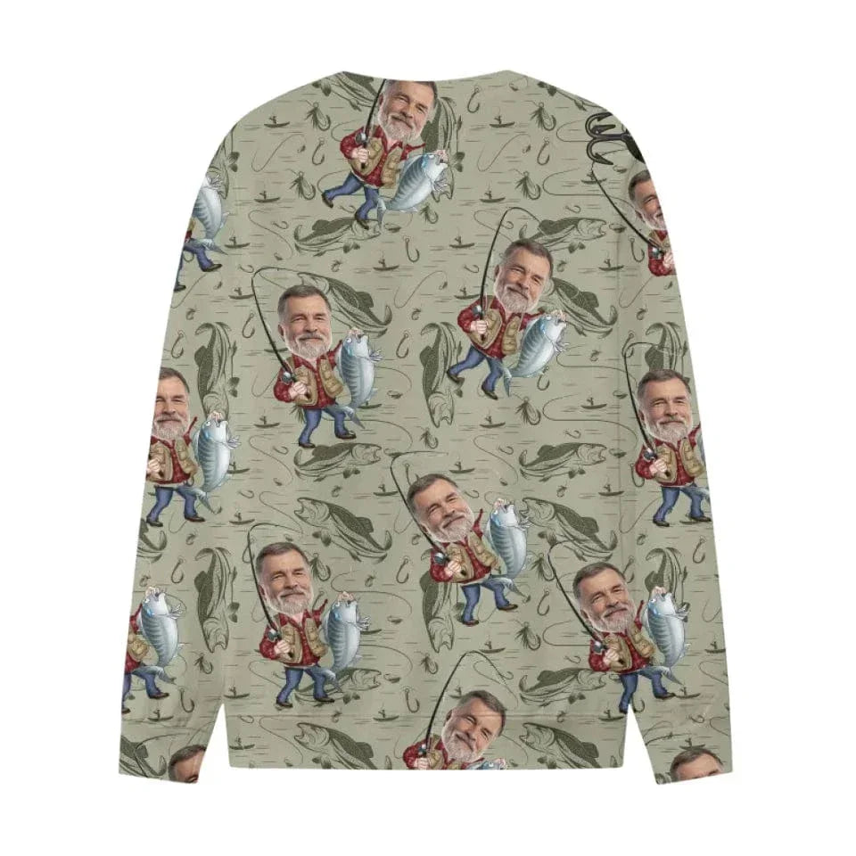 Funny Caricature Face - Personalized Fishing Full Body Print Shirt - Gift for Fishing Enthusiasts - Joliny