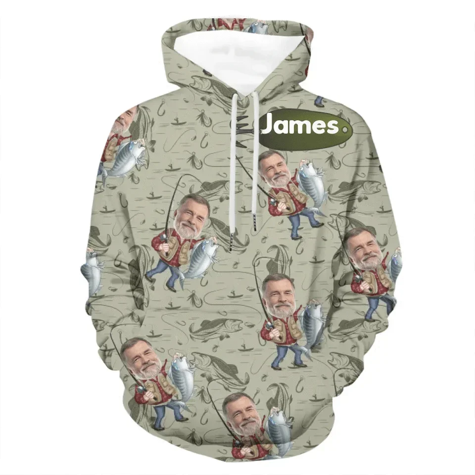 Funny Caricature Face - Personalized Fishing Full Body Print Shirt - Gift for Fishing Enthusiasts - Joliny