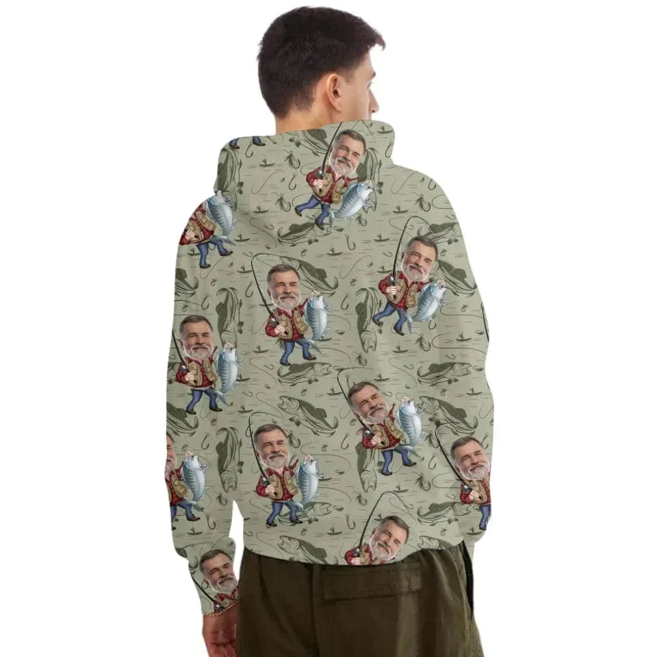 Funny Caricature Face - Personalized Fishing Full Body Print Shirt - Gift for Fishing Enthusiasts - Joliny