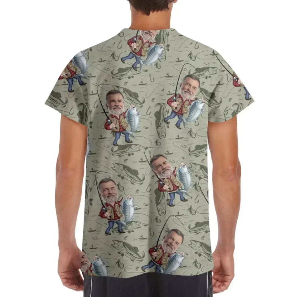Funny Caricature Face - Personalized Fishing Full Body Print Shirt - Gift for Fishing Enthusiasts - Joliny