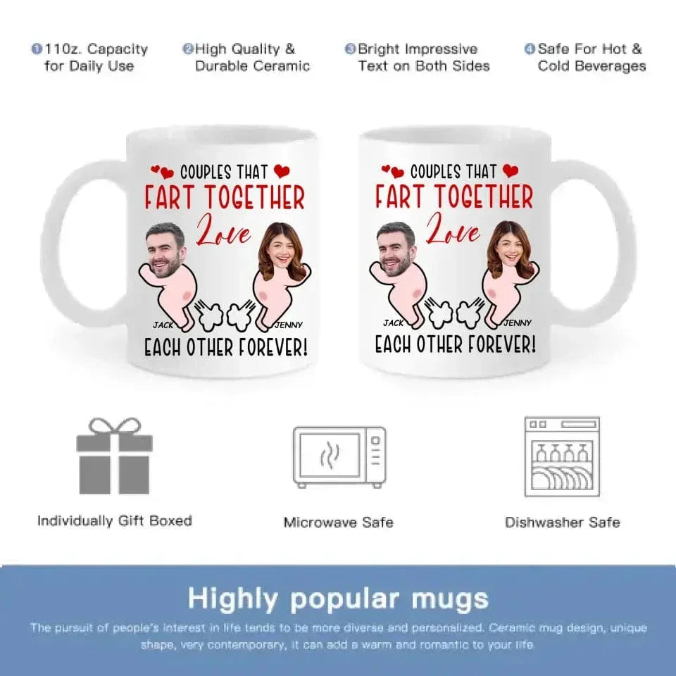 Funny Custom Face Coffee Mug - Love Each Other Forever, Valentine's Gifts - Joliny