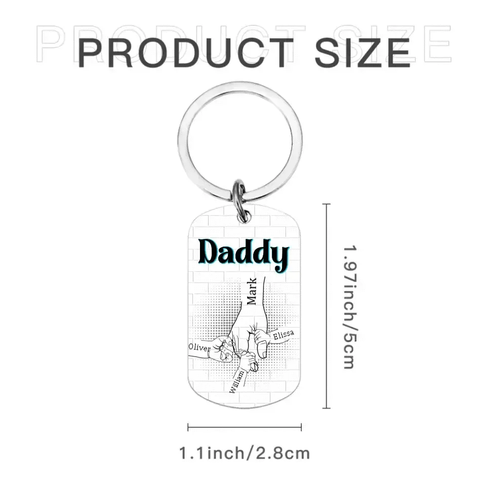 Gift For Dad - Be Safe Kids Holding Hands Stainless Steel Keychain - Joliny