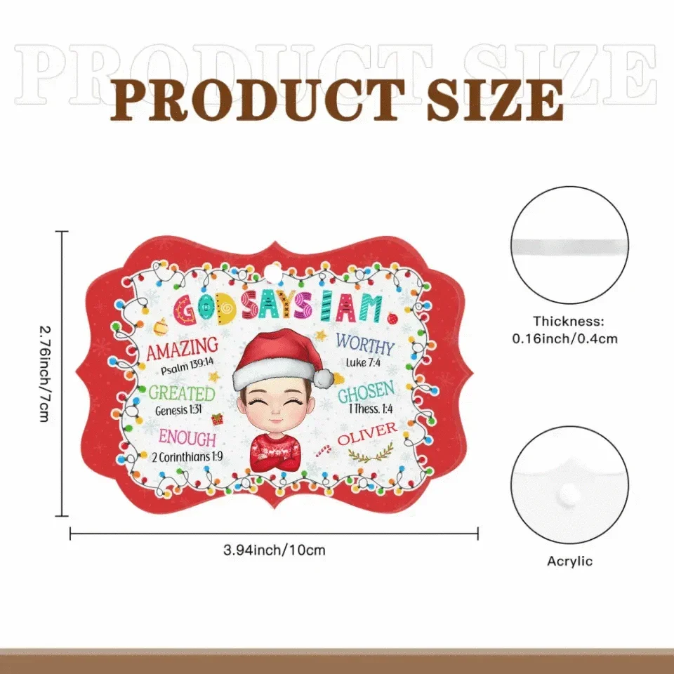 Gift For Grandchild God Says I Am - Benelux Acrylic Ornament - Joliny