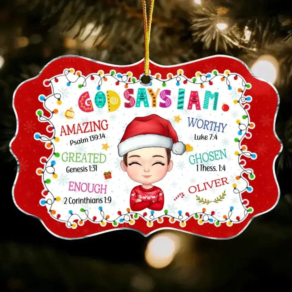Gift For Grandchild God Says I Am - Benelux Acrylic Ornament - Joliny