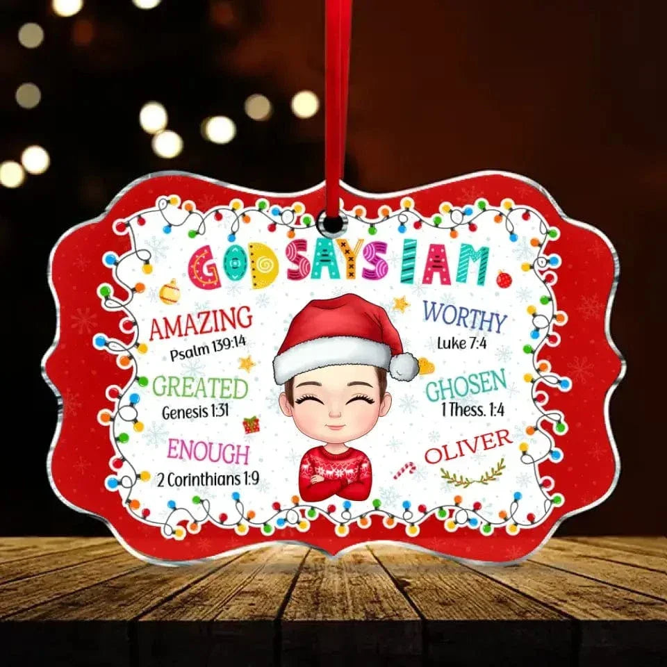 Gift For Grandchild God Says I Am - Benelux Acrylic Ornament - Joliny