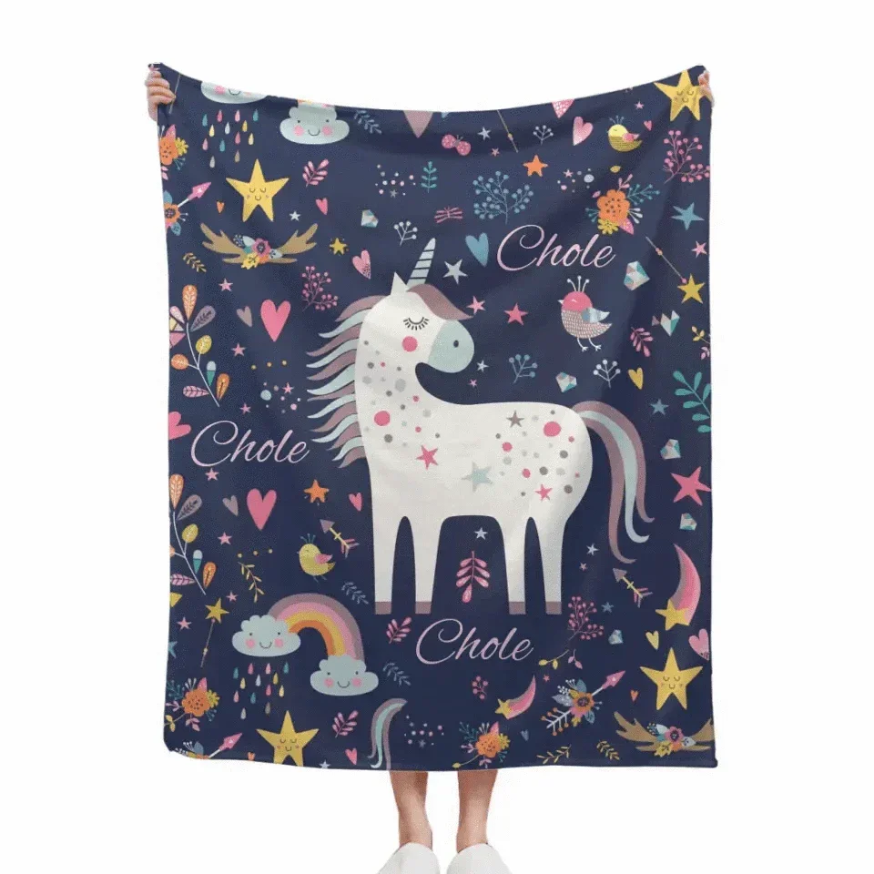 Gift For Granddaughter - Personalized Unicorn Name Custom Blanket - Joliny