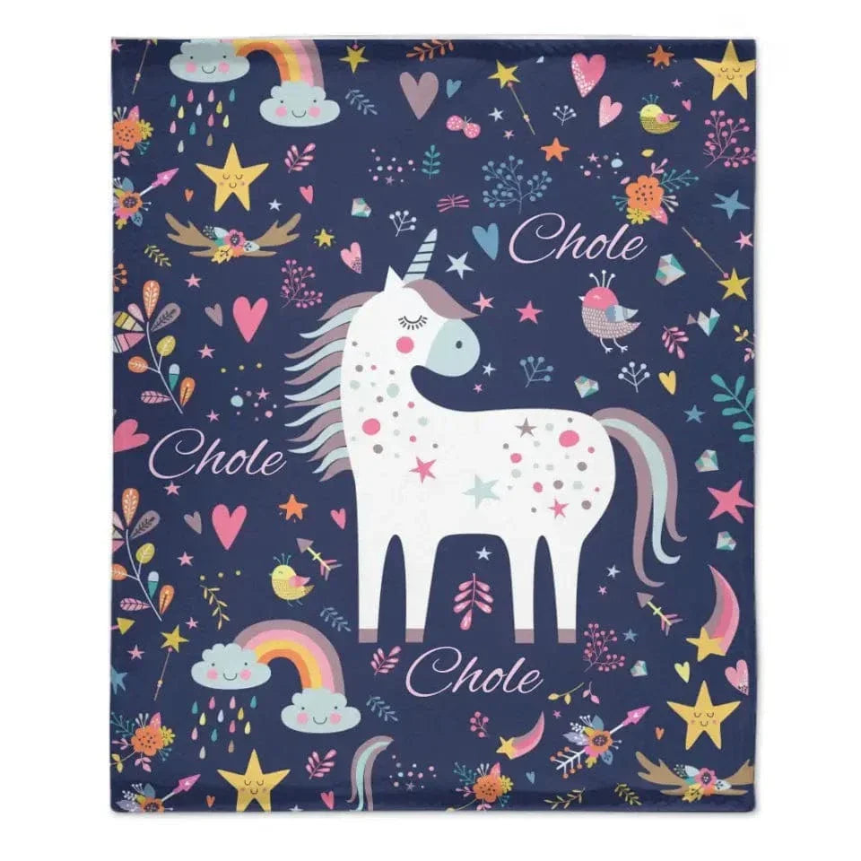 Gift For Granddaughter - Personalized Unicorn Name Custom Blanket - Joliny