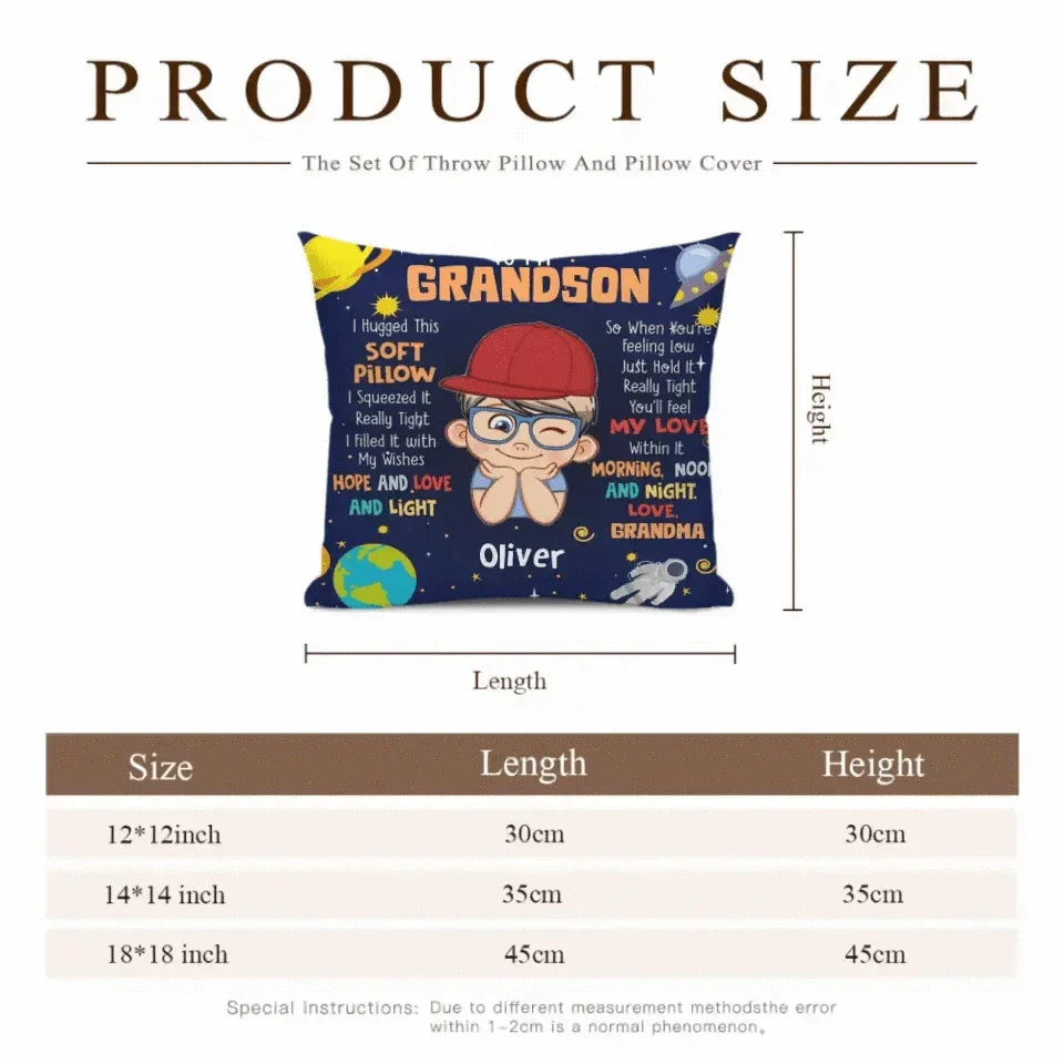 Gift For Grandson - Personalized Pillow To My Grandson - Joliny