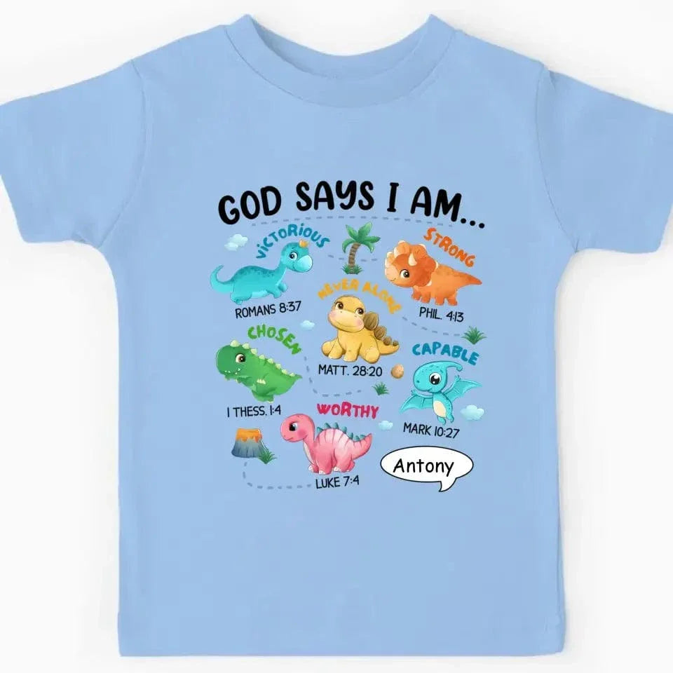 Gifts For Grandson Dinosaur God Say I Am ...T Shirt For Kids - Joliny