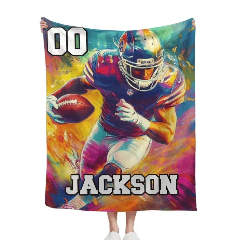 “Glory Canvas” - Personalized Customized Oil Painting Style Rugby Blanket - Personalized Gifts For Rugby Fans - Joliny