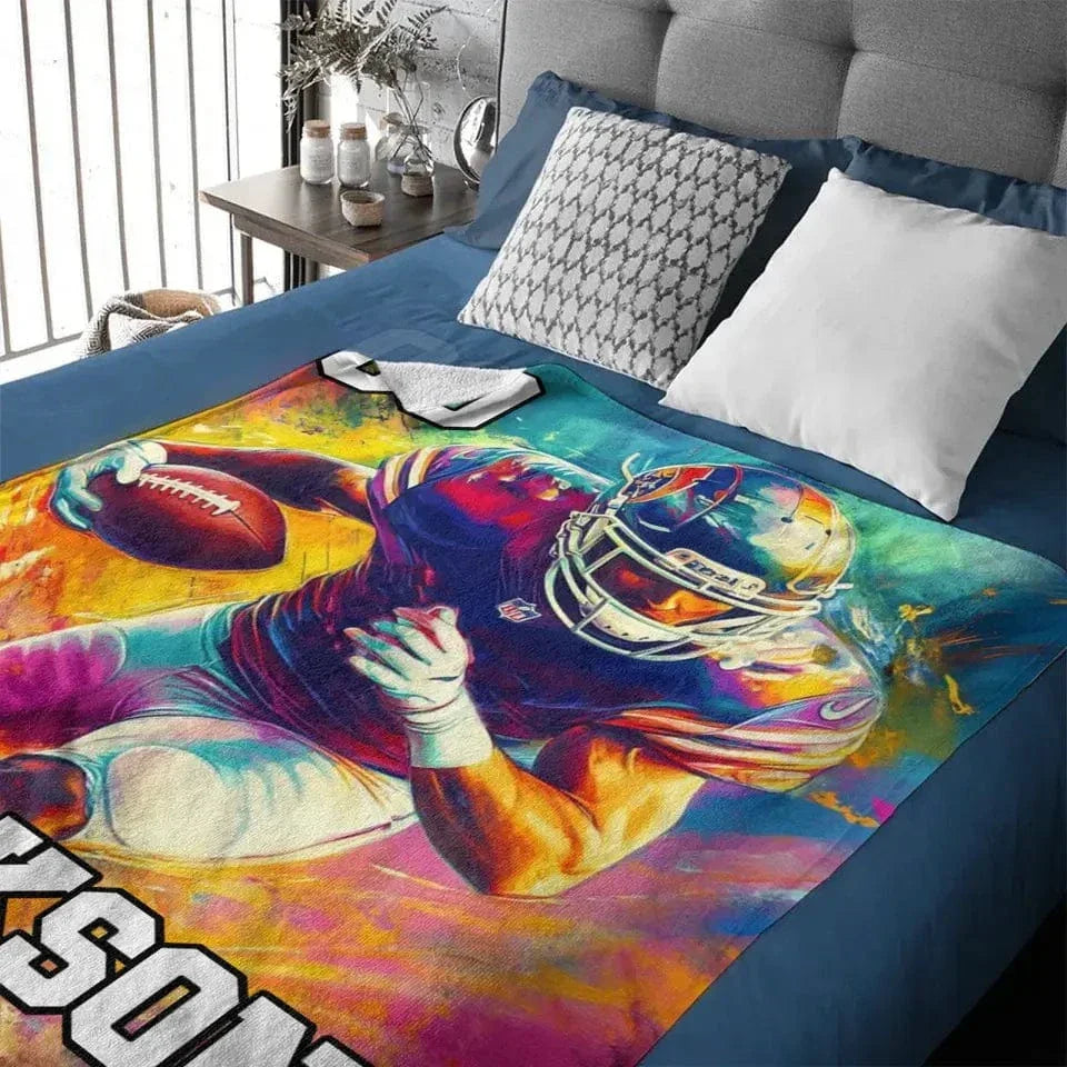 “Glory Canvas” - Personalized Customized Oil Painting Style Rugby Blanket - Personalized Gifts For Rugby Fans - Joliny