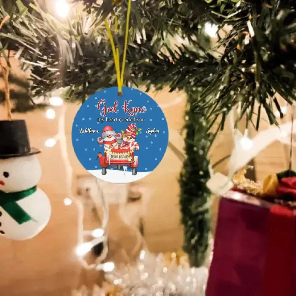 God Knew My Heart Needed You - Personalized Acrylic Ornament - Joliny