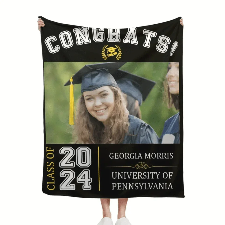 Graduation Celebration - Graduation Gift - Personalized Custom Photo Blanket - Joliny