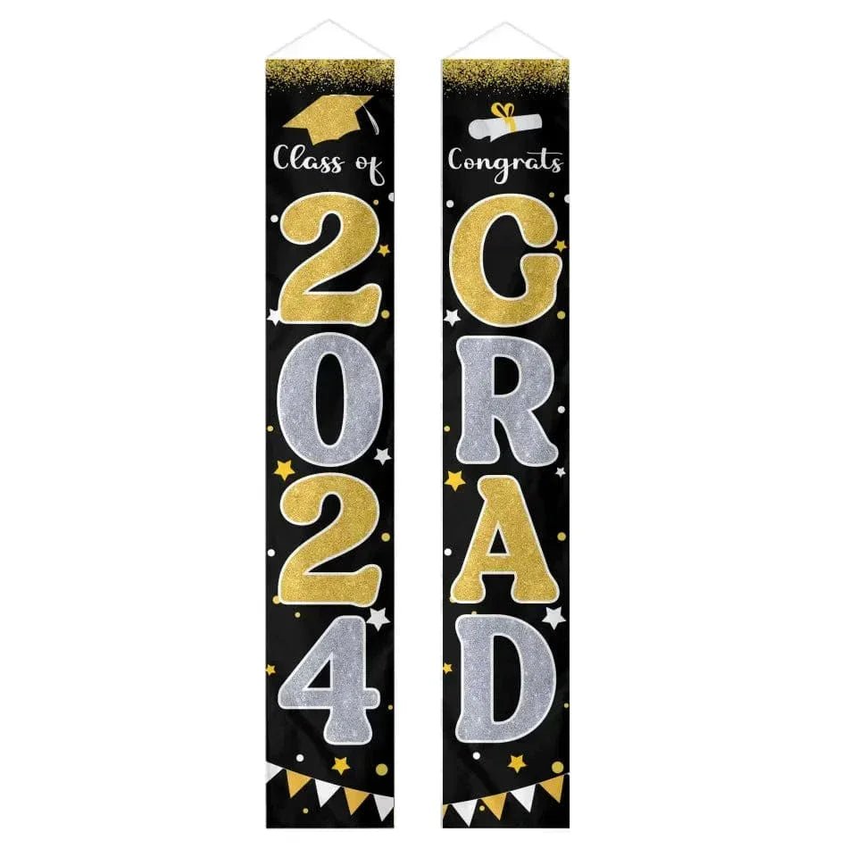 Graduation Decorations 2024 GRAD Flash Banner Porch Door Sign - Joliny