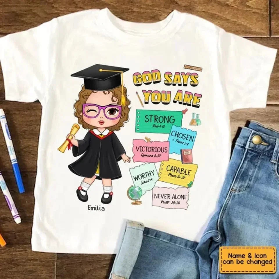 Graduation God Says I Am Kid T Shirt - Joliny