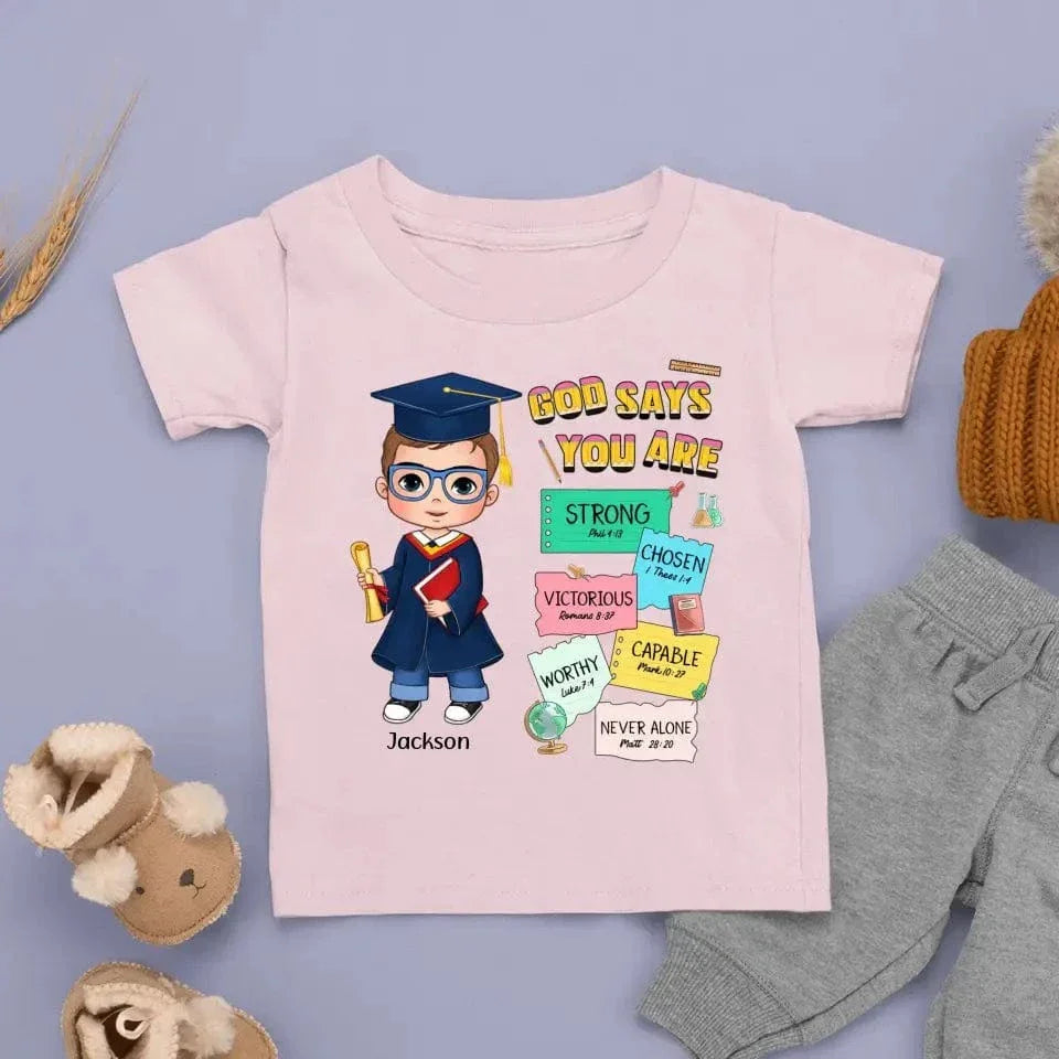 Graduation God Says I Am Kid T Shirt - Joliny