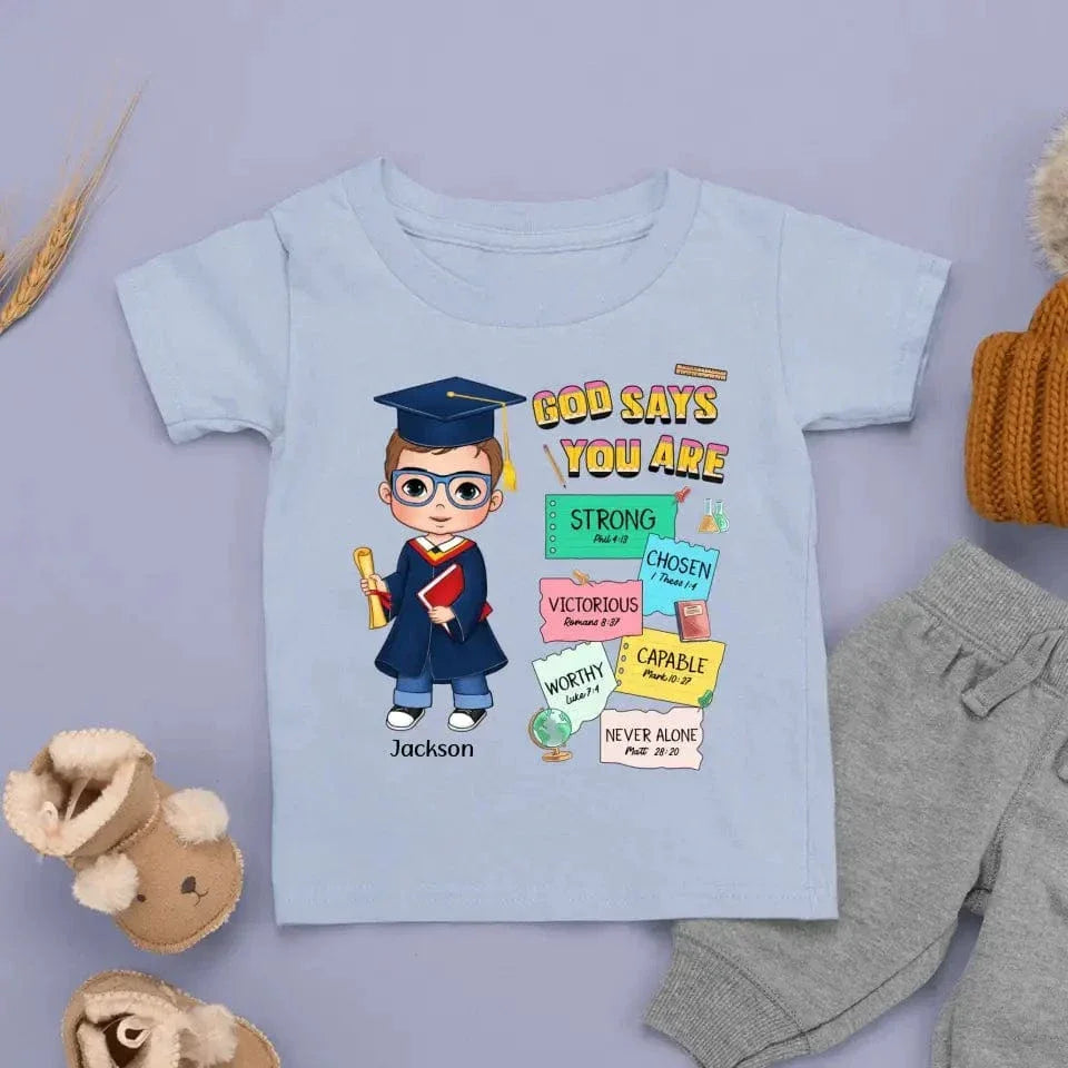 Graduation God Says I Am Kid T Shirt - Joliny