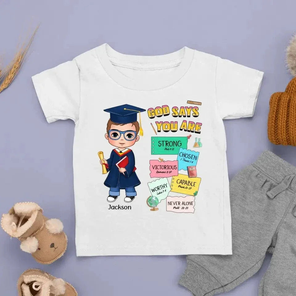Graduation God Says I Am Kid T Shirt - Joliny