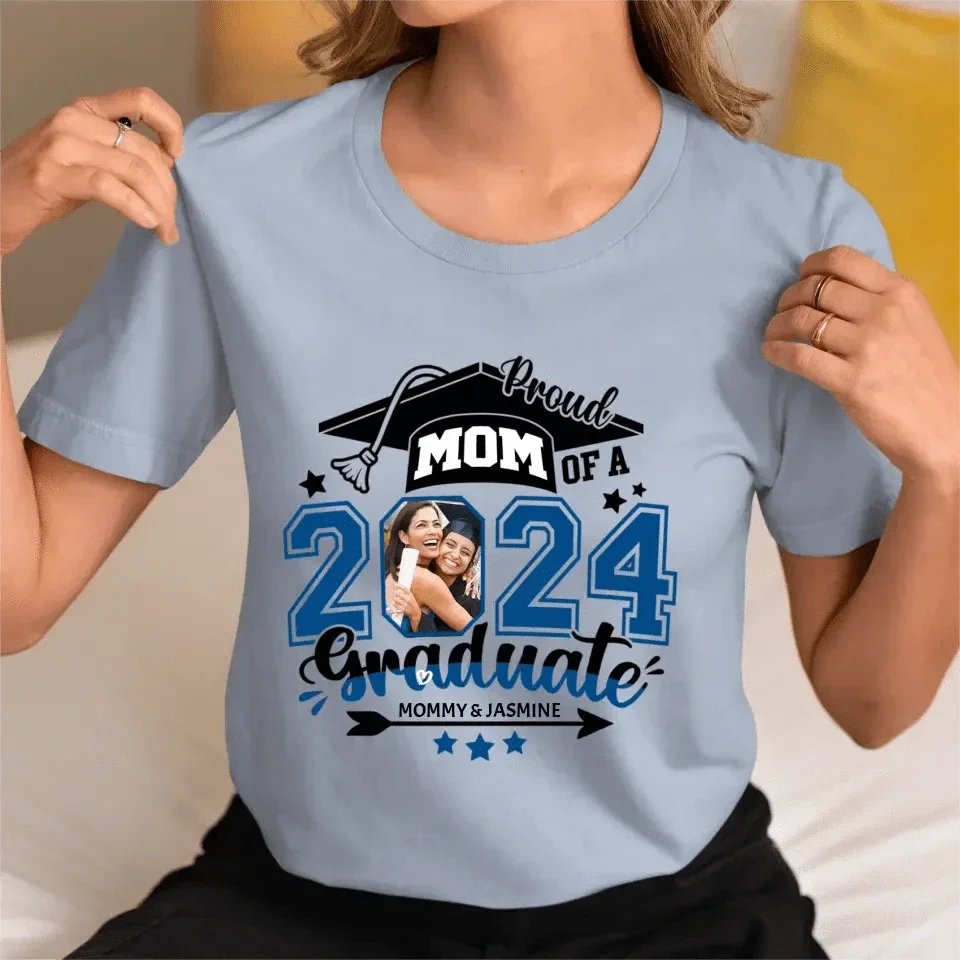 Graduation Mom Pride - Gifts for Mom - Custom Photo Personalized T-Shirt - Joliny