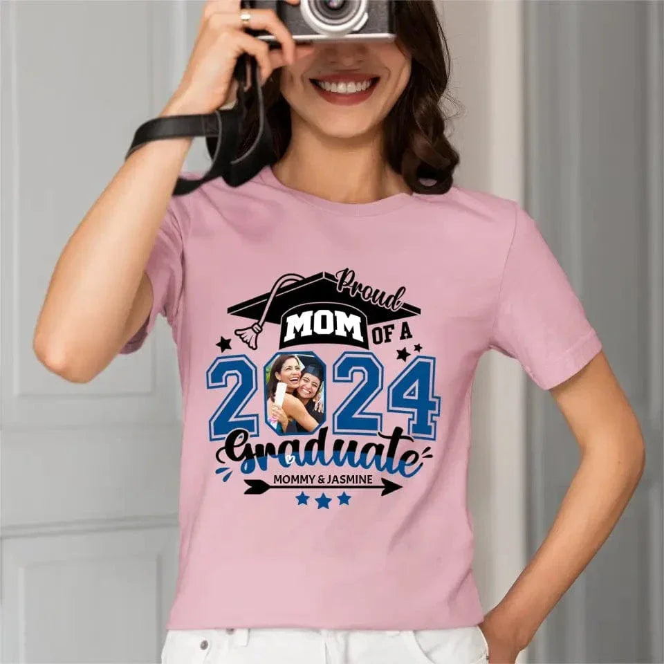 Graduation Mom Pride - Gifts for Mom - Custom Photo Personalized T-Shirt - Joliny