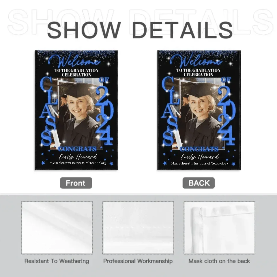 Graduation Party Class Of 2024 Blanket - Custom Photo - Welcome To The Graduation Celebration - Joliny