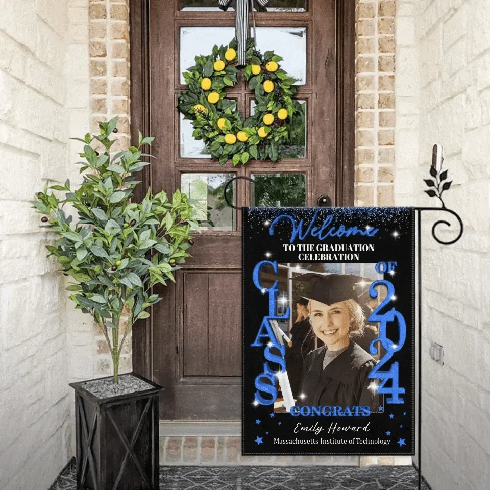 Graduation Party Class Of 2024 Blanket - Custom Photo - Welcome To The Graduation Celebration - Joliny