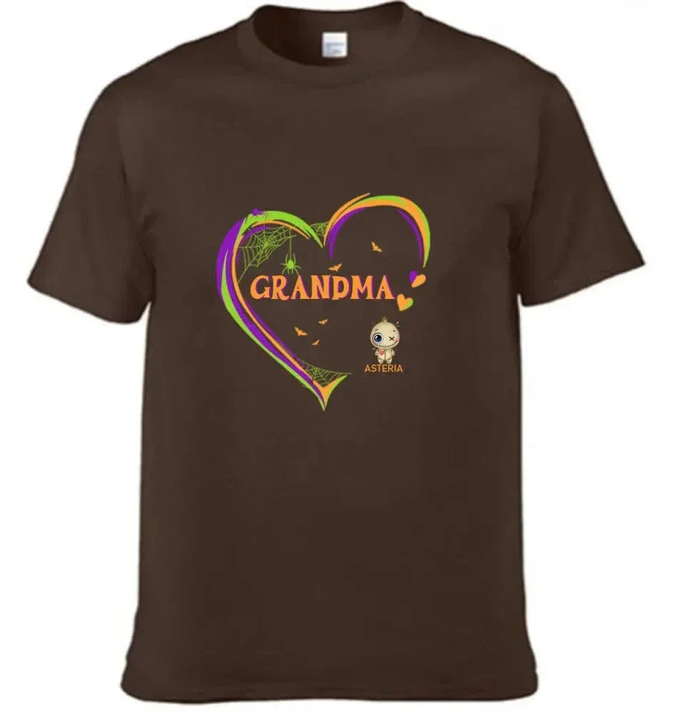 Grandma and Grandkids: The Perfect Halloween Pair - Personalized Family Custom T-Shirt - A Halloween Gift for Grandma - Joliny