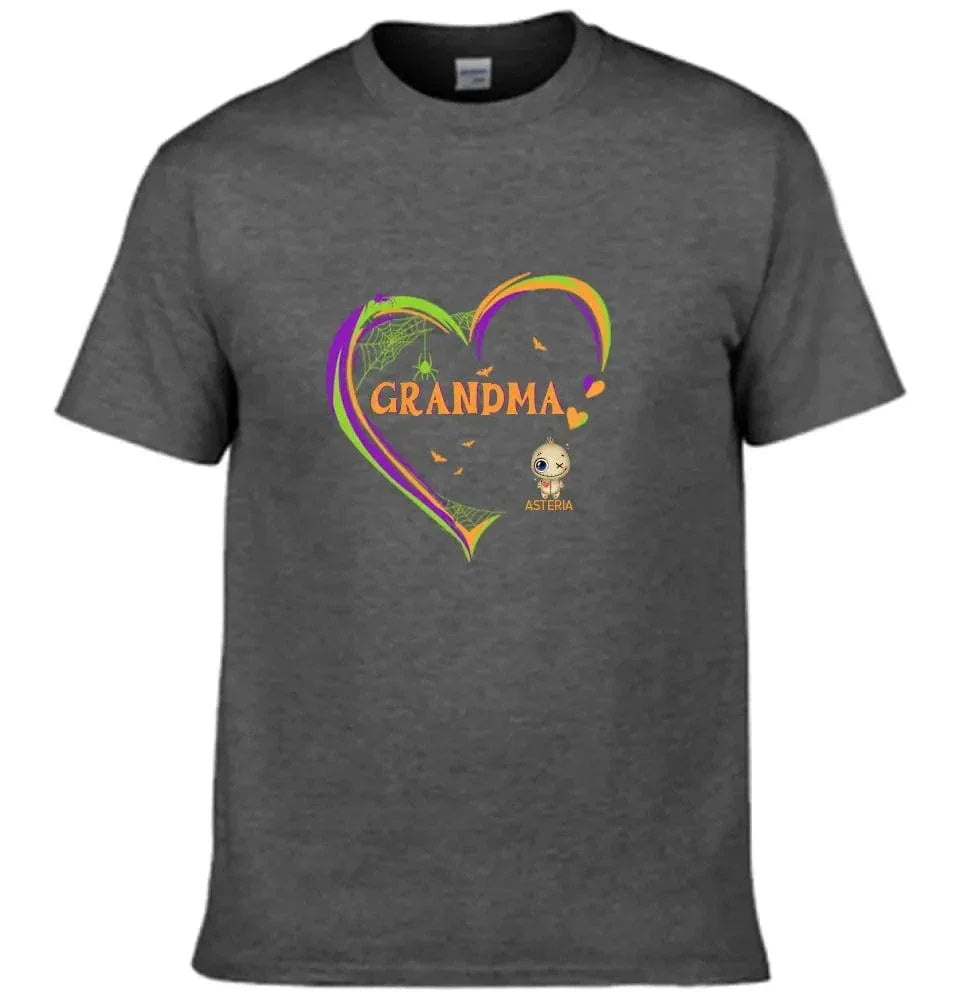 Grandma and Grandkids: The Perfect Halloween Pair - Personalized Family Custom T-Shirt - A Halloween Gift for Grandma - Joliny