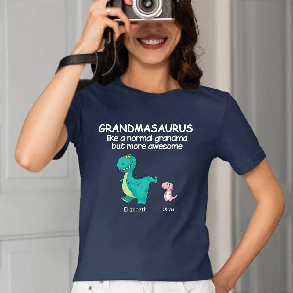 Grandma And The Children - Personalised Nickname Dinosaur T-Shirt - Gifts for Family - Joliny