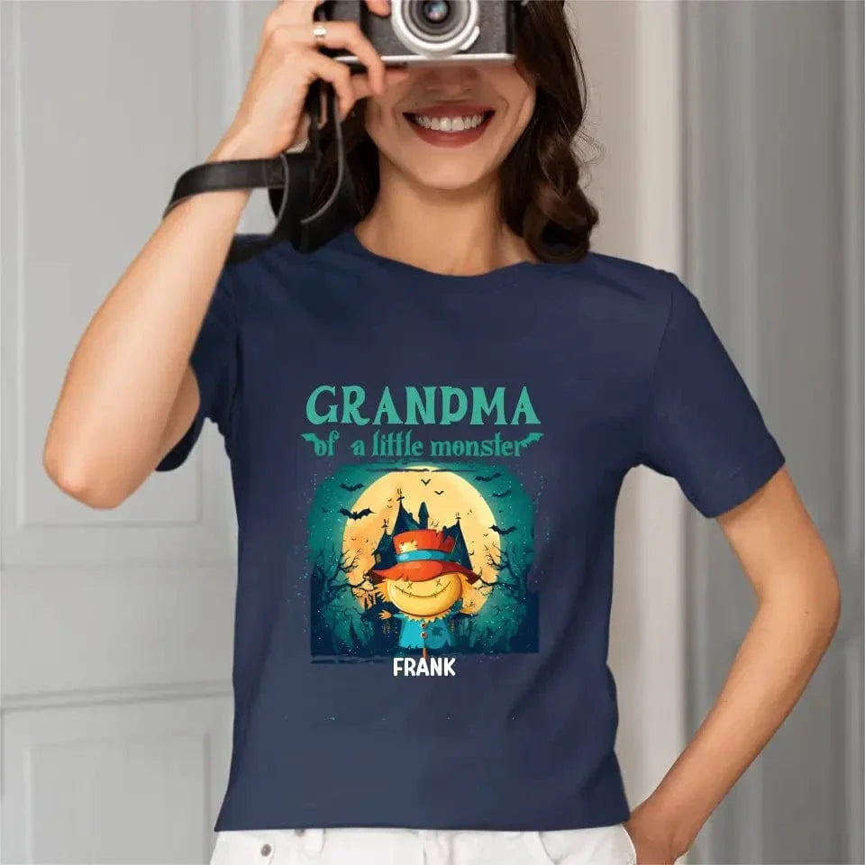Grandma of Little Monsters - Personalized Family Custom T-Shirt - Halloween Gift for Grandma - Joliny