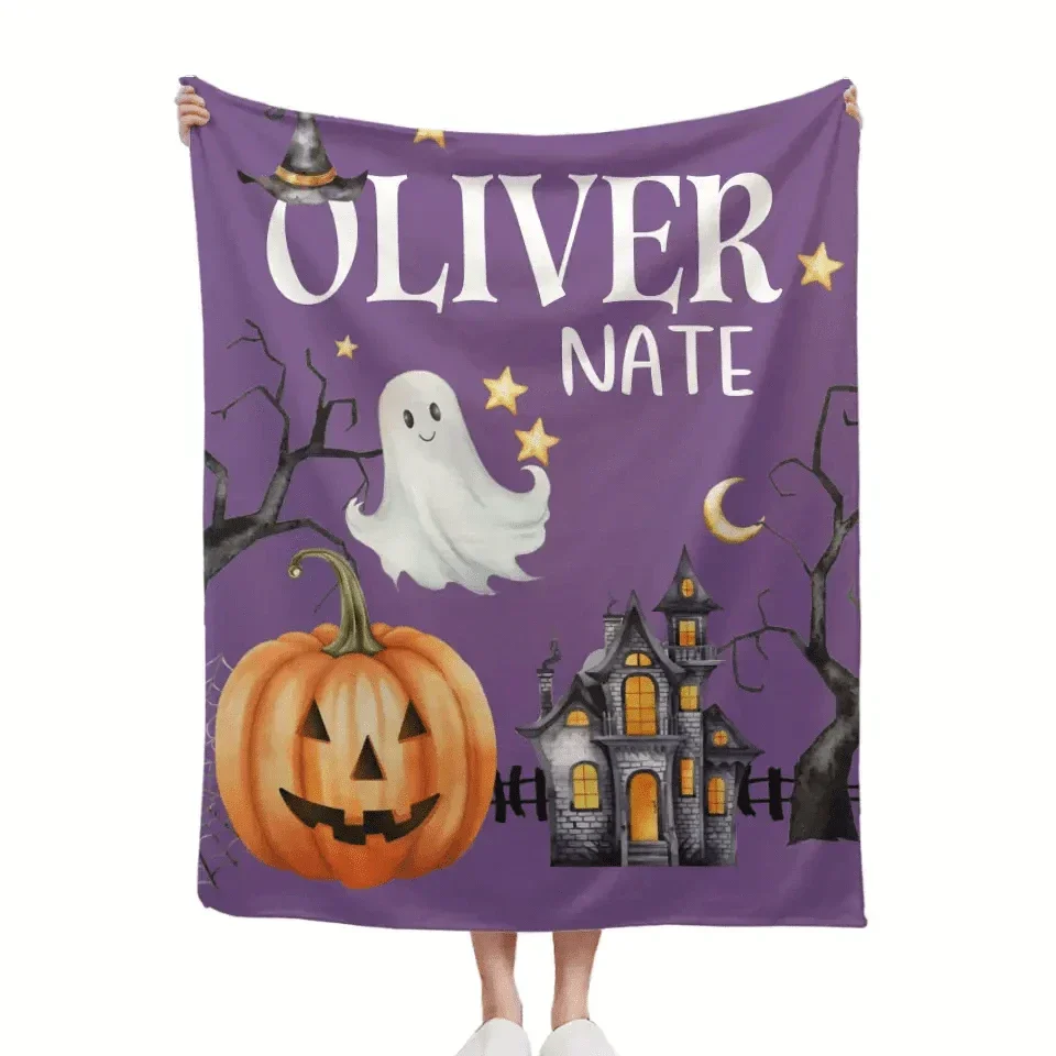 Halloween Blanket, Personalized Name Halloween Baby Blanket - Joliny