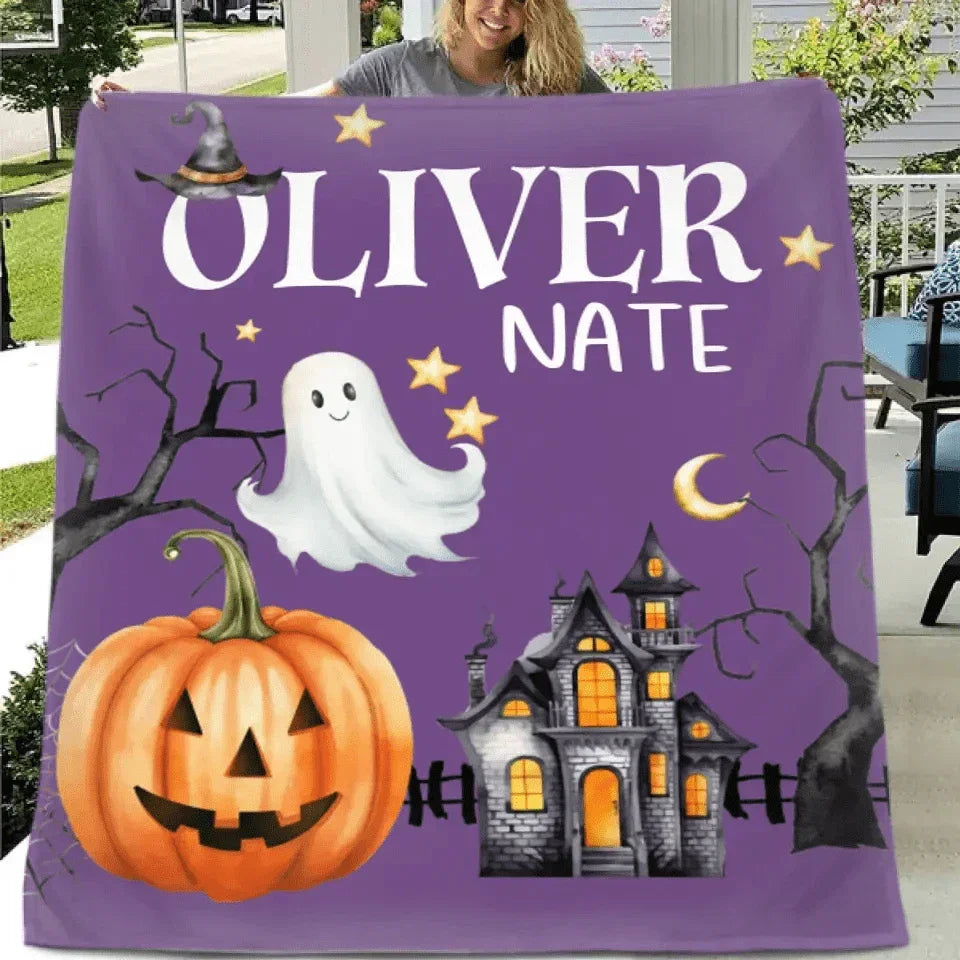 Halloween Blanket, Personalized Name Halloween Baby Blanket - Joliny