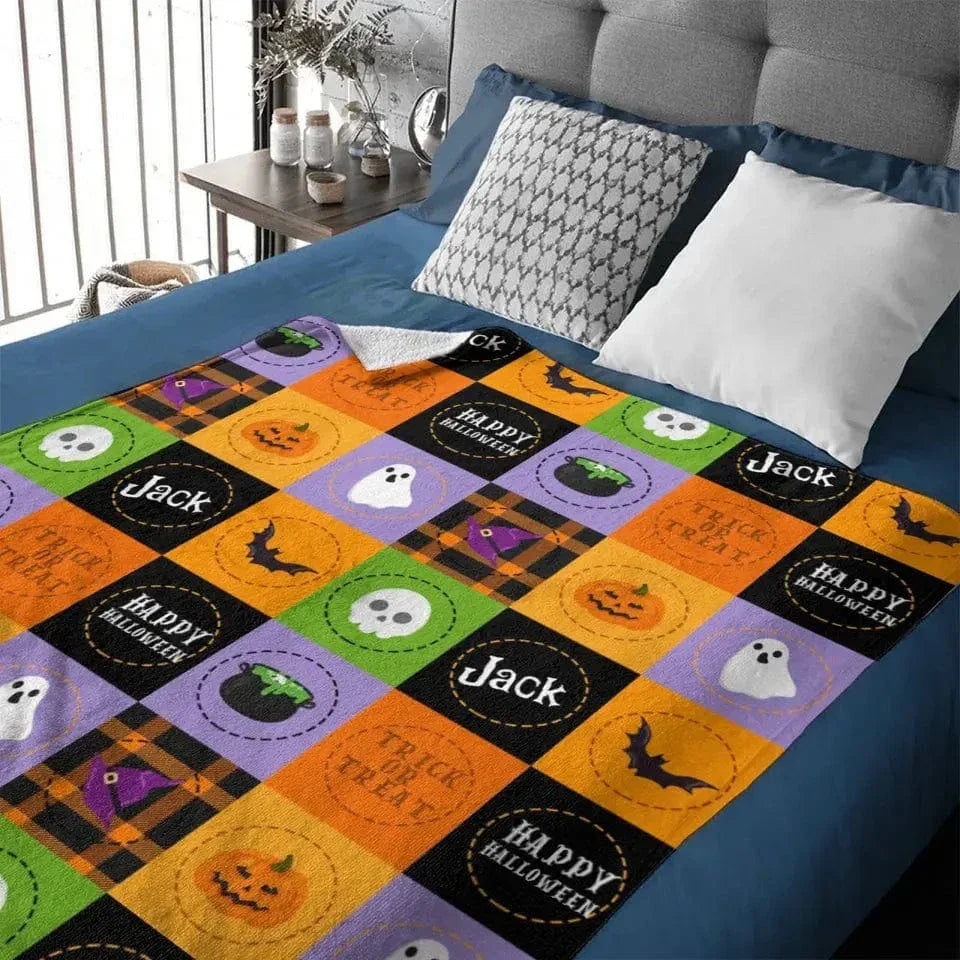 Halloween Night - Trick Or Treat Personalised Name Blanket - Gifts for Children,Friend - Joliny
