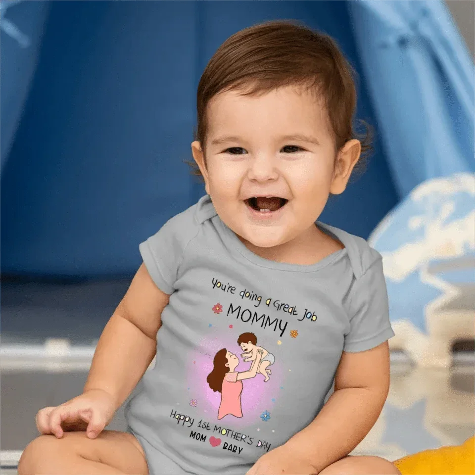 Happy 1st Mother's Day Baby Onesie - Personalized Baby Onesie - Joliny